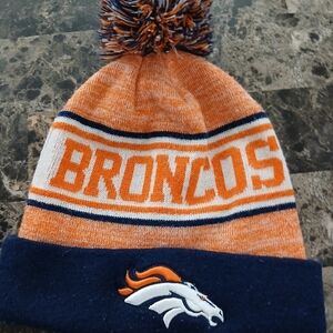 NFL Denver Broncos Adult Beanie with Pom Pom